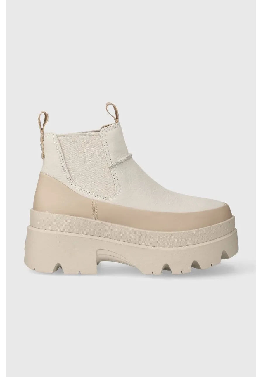 obrazek 1 UGG sztyblety Brisbane Chelsea damskie kolor beżowy na platformie 1143842