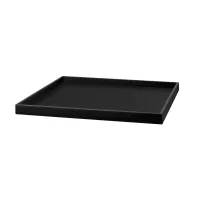 Zdjęcie Unikalna czarna skórzana taca Mondo 30x30xH3 cm