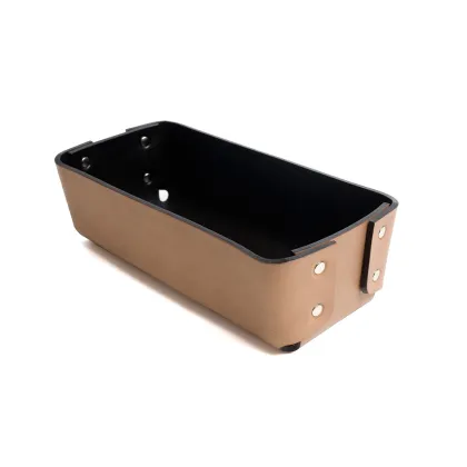 Zdjęcie Podłużna włoska taca wykonana ze skóry naturalnej