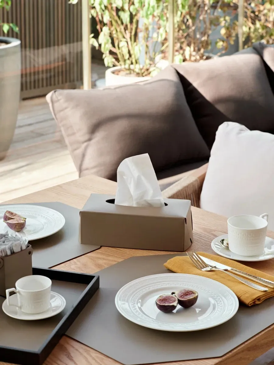 obrazek 2 Prostokątne pudełko na chusteczki 23x12xH7,5 cm w kolorze cappuccino