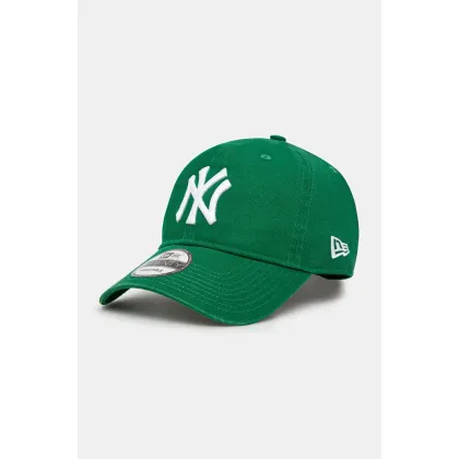 Zdjęcie New Era czapka z daszkiem bawełniana kolor zielony gładka 60235267
