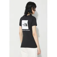 Zdjęcie The North Face t-shirt bawełniany W S/S Redbox Slim Tee damski kolor czarny NF0A87NMJK31