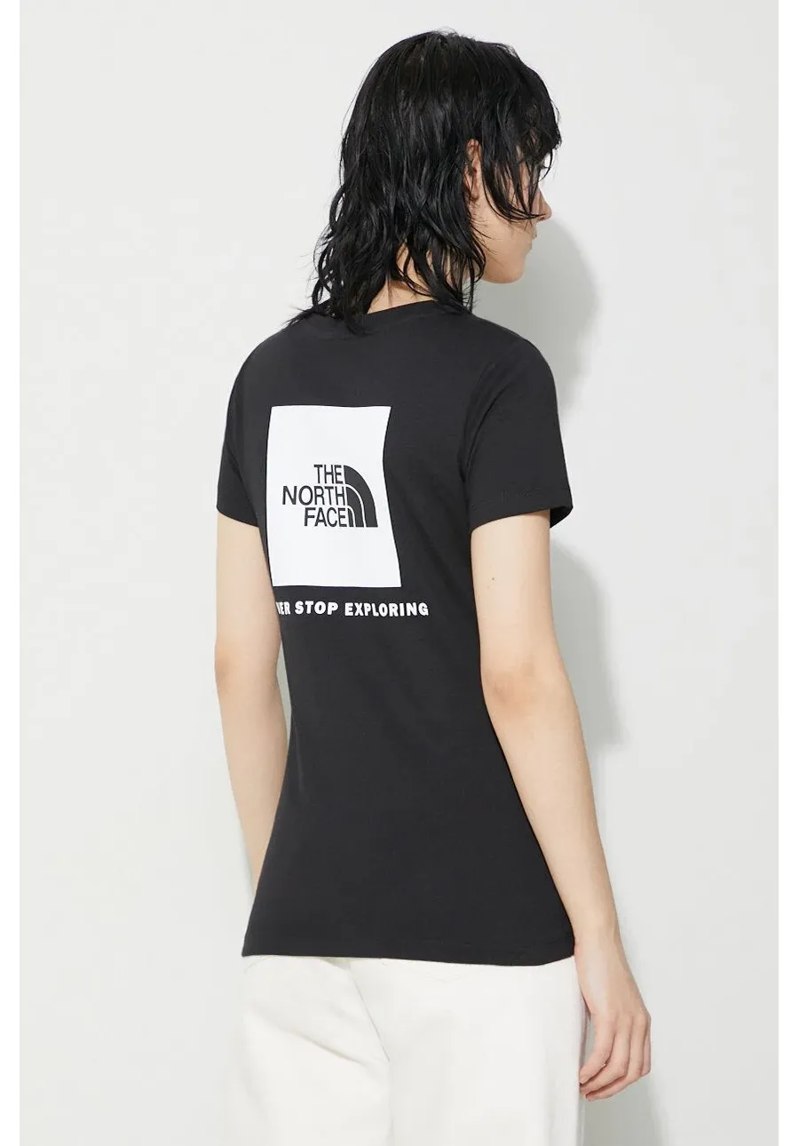 obrazek 1 The North Face t-shirt bawełniany W S/S Redbox Slim Tee damski kolor czarny NF0A87NMJK31