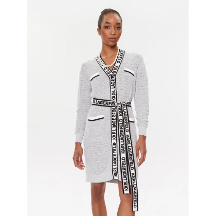 Zdjęcie KARL LAGERFELD Kardigan 235W2006 Szary Regular Fit