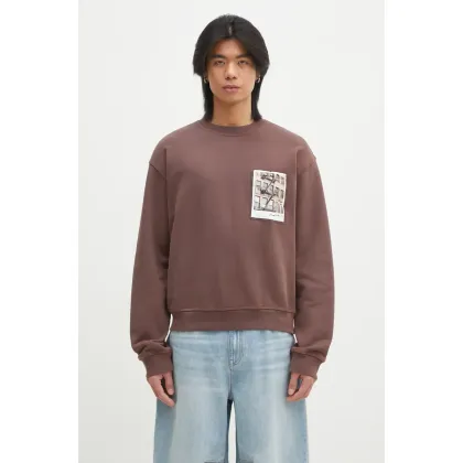 Zdjęcie Helmut Lang bluza bawełniana Pstcard Cr Bk.Cmbd 1 męska kolor brązowy z nadrukiem O10HM524