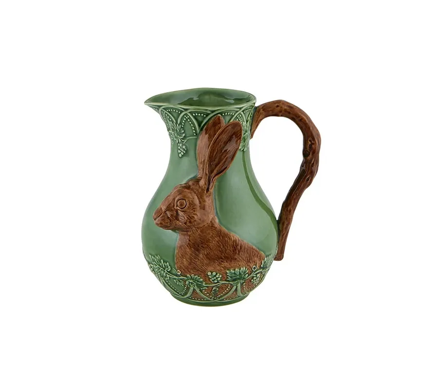obrazek 1 Fantastyczny dzbanek ceramiczny z zającem - Bordallo Pinheiro