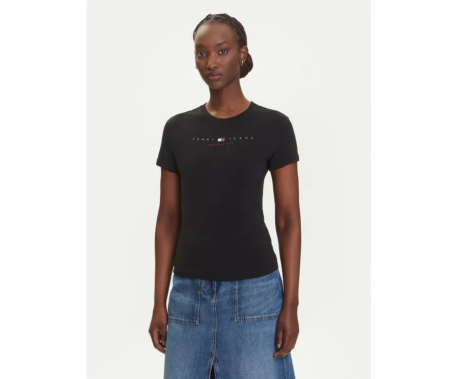 obrazek 1 Tommy Jeans T-Shirt Linear DW0DW21422 Czarny Slim Fit