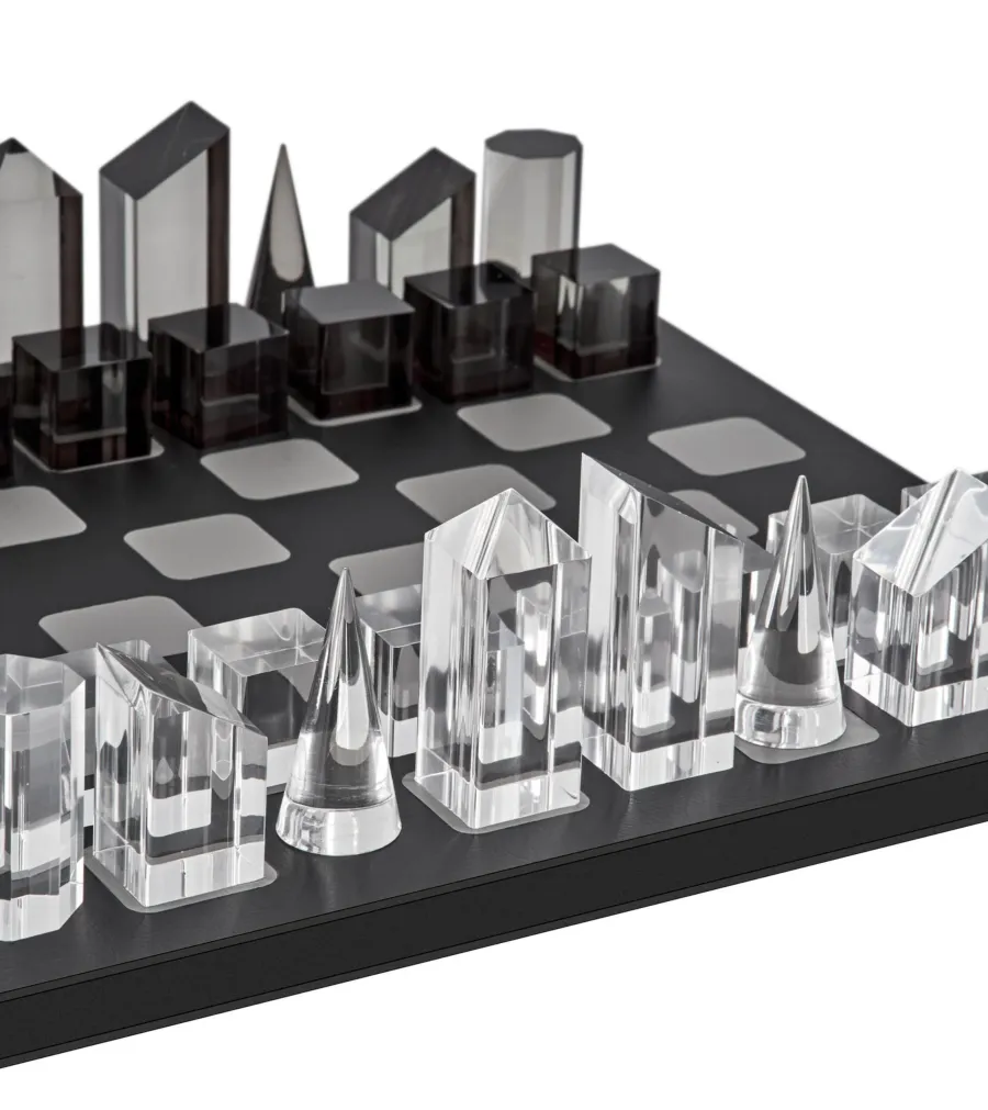 obrazek 2 Stylowy zestaw szachowy z figurami ze szkła akrylowego