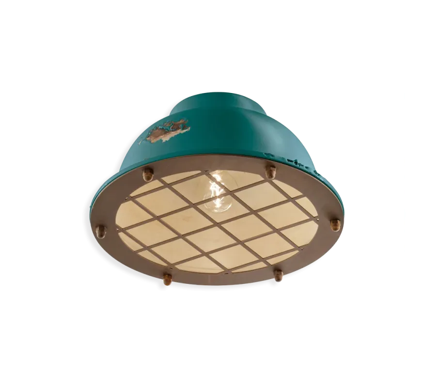 obrazek 6 Wyjątkowa włoska lampa sufitowa-plafoniera Industrial w stylu retro