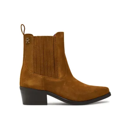 Zdjęcie Tommy Hilfiger Botki Th Suede Cowboy Boot FW0FW08034 Brązowy
