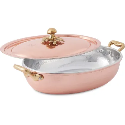 Zdjęcie Micheal's Range owalna patelnia z pokrywką, miedziana 3,3lt - Cu Artigiana