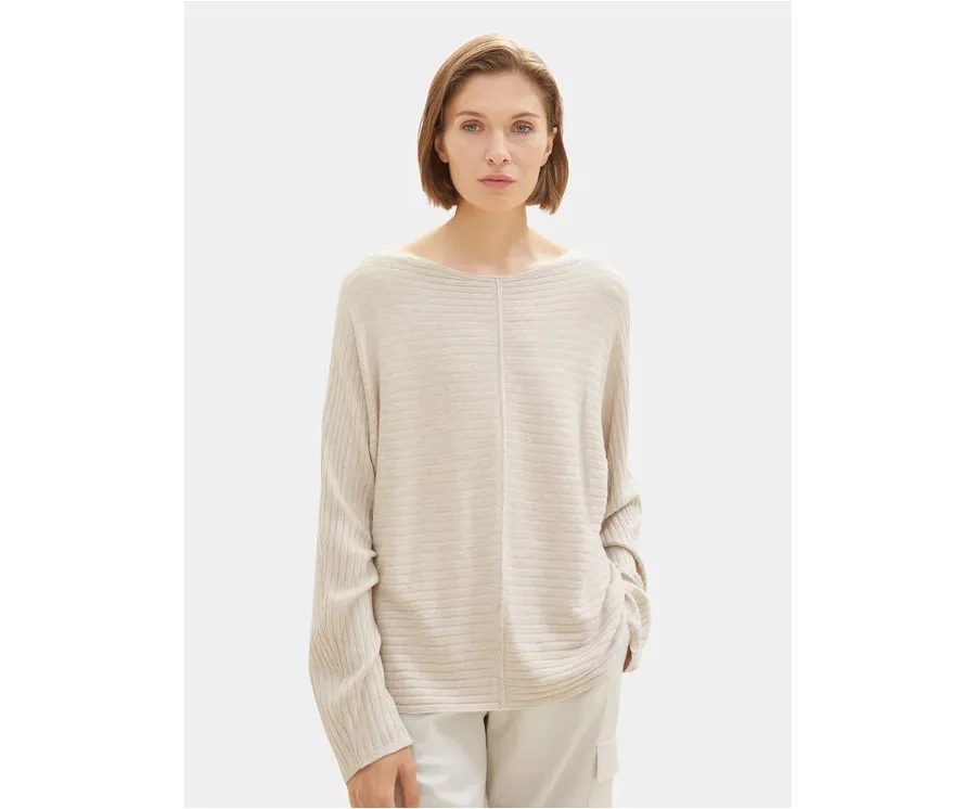 obrazek 1 Tom Tailor Sweter 1037737 Écru Relaxed Fit