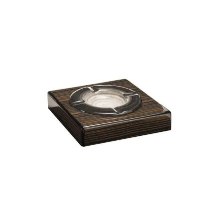 Picture A unique ashtray made of wood and ebony veneer