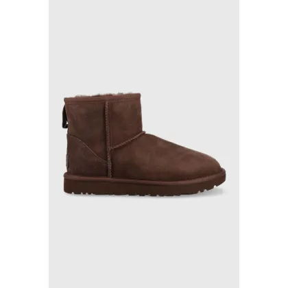 Zdjęcie UGG śniegowce zamszowe W Classic Mini II kolor brązowy 1016222.BCDR