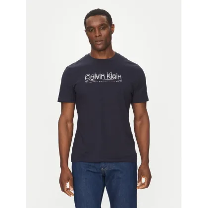Zdjęcie Calvin Klein T-Shirt Double Logo K10K114149 Granatowy Regular Fit
