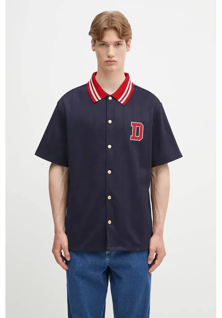 obrazek 1 Drôle de Monsieur koszula La Chemise Drule Sport męska kolor granatowy relaxed G-SH221-PL160-NY
