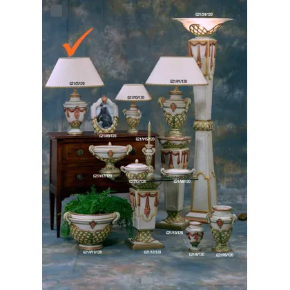 Zdjęcie Urokliwa włoska ceramiczna lampa do salonu