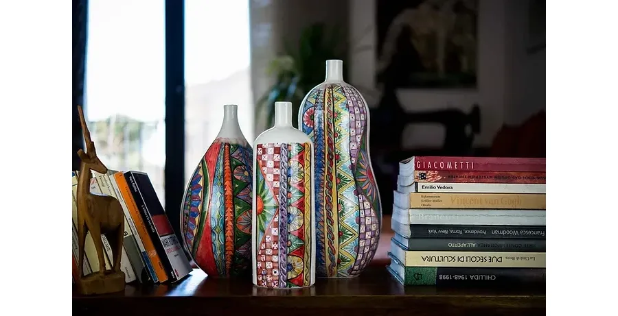 obrazek 2 Stylowy ceramiczny wazon w kształcie butelki