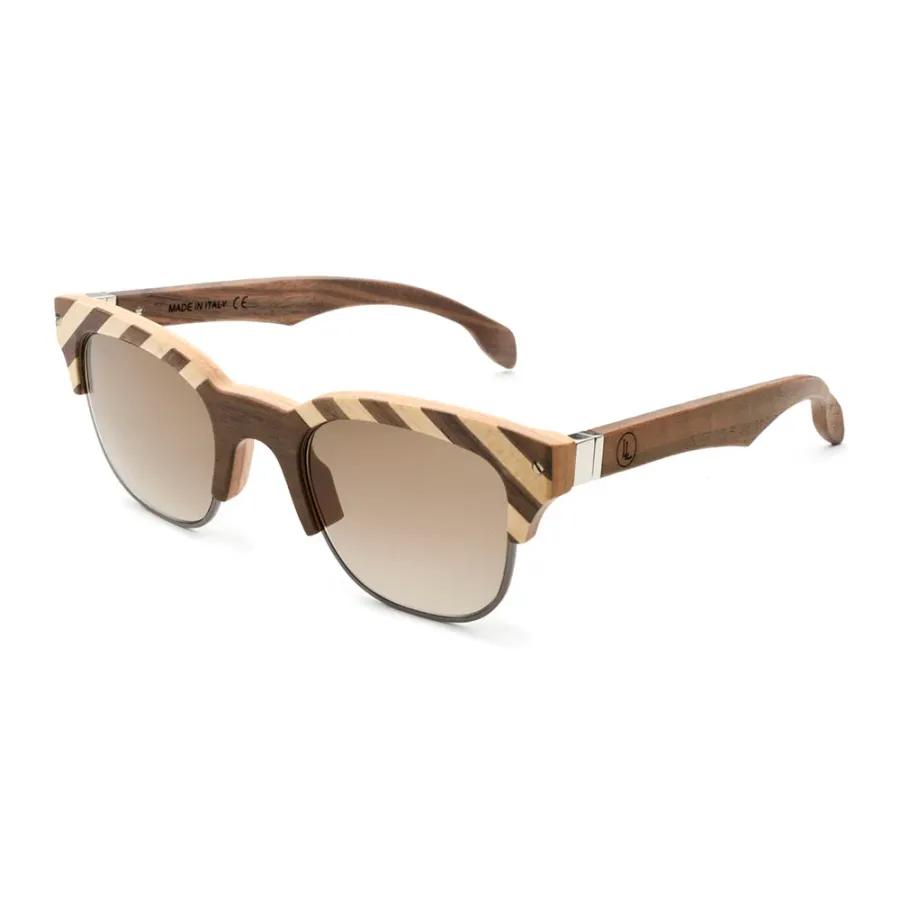 obrazek 2 Drewniane, męskie okulary z ukośnymi paskami - Legno Light