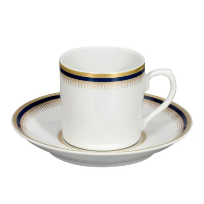 Picture Stylish porcelain coffee cup with stand from the Cambridge collection - 4 pieces - Vista Alegre