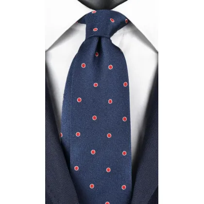 Zdjęcie Jedwabny krawat zdobiony wzorem polka dots