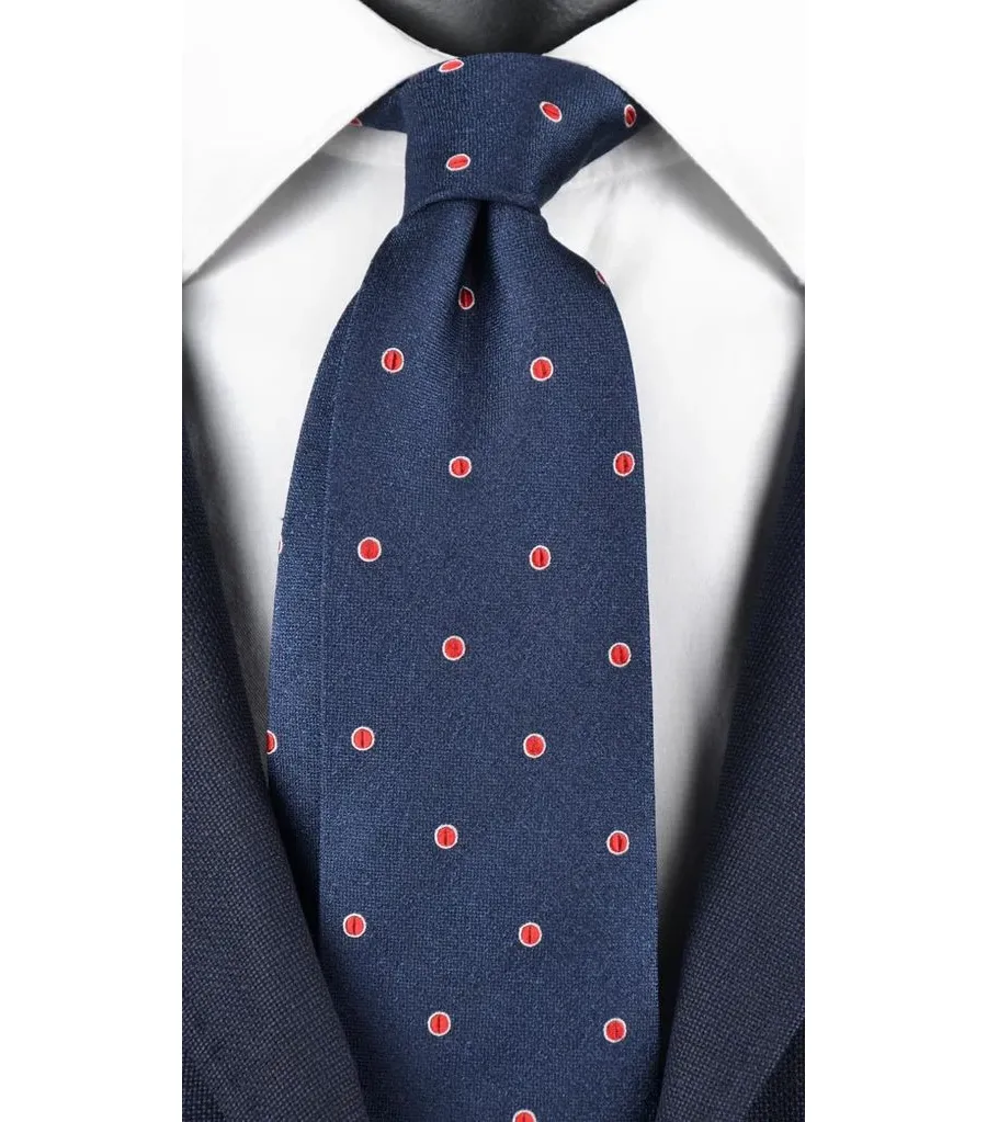 obrazek 1 Jedwabny krawat zdobiony wzorem polka dots