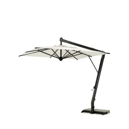 Zdjęcie Kwadratowy parasol Salento z aluminium w kolorze grafitowym do ogrodu lub na taras