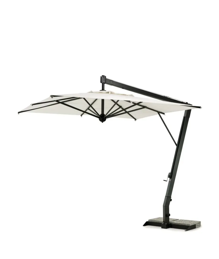 obrazek 1 Kwadratowy parasol Salento z aluminium w kolorze grafitowym do ogrodu lub na taras