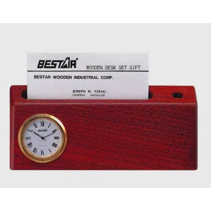 Picture  Business card holder desk clock