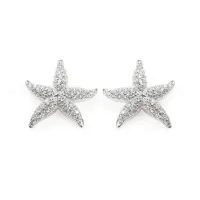 Picture 925 rhodium-plated silver earrings with white zircons