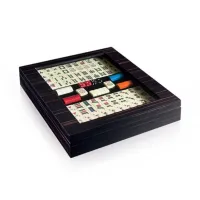 Zdjęcie Mahjong w błyszczącym, hebanowym pudełku z rutenowymi częściami z mosiądzu - Agresti