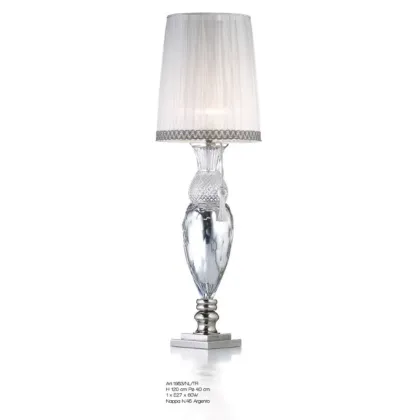Zdjęcie Lampa stołowa z przezroczystego i srebrnego kryształu florenckiego - Il Paralume Marina
