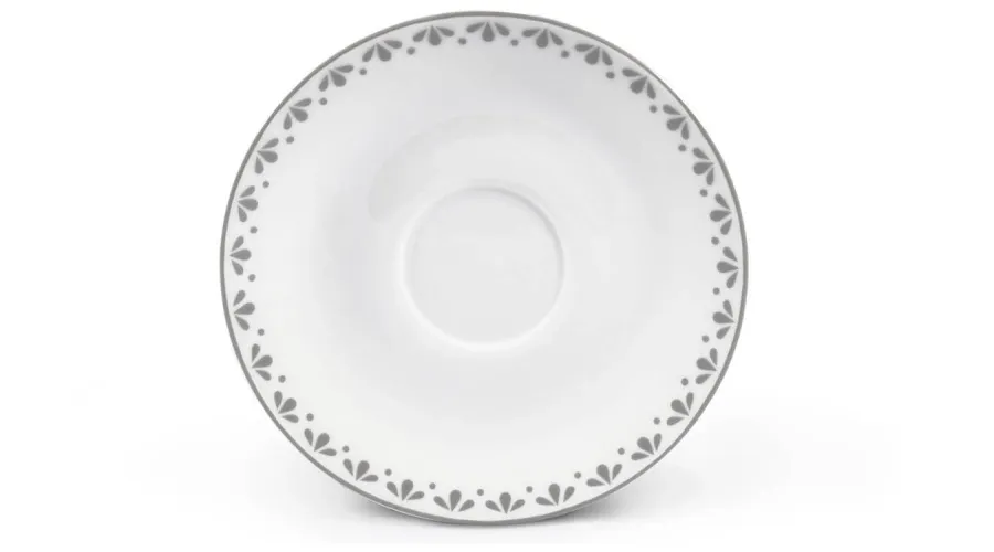 obrazek 1 Elegancki spodek do filiżanki do espresso zdobiony delikatnym szarym motywem – wariant 1 – Leander