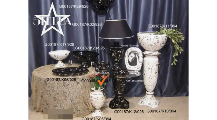 obrazek 1 Wyjątkowy ceramiczny wazon z platyną w kolorze bieli