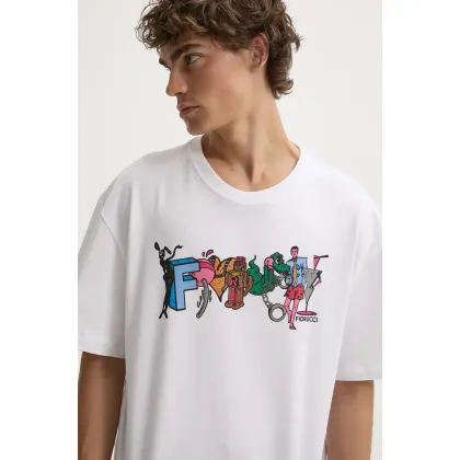 Zdjęcie Fiorucci t-shirt bawełniany męski kolor biały wzorzysty M01FMTSH103CJ01WH04