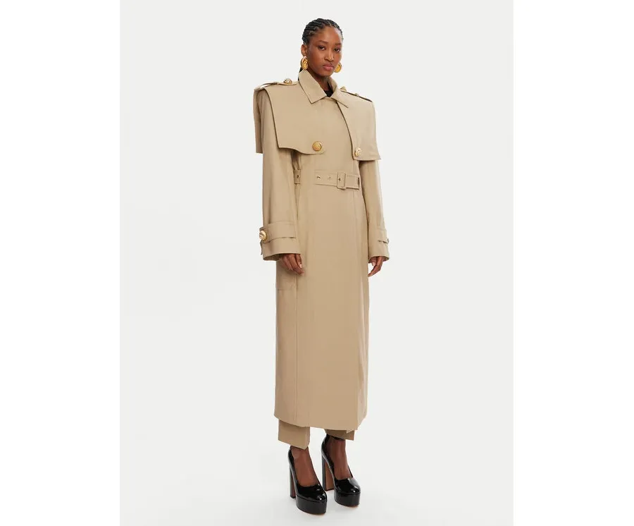obrazek 1 Balmain Trencz DF0TL155CF48 Beżowy Regular Fit