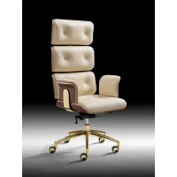 Picture Italian designer leather armchair for the office - chrome version