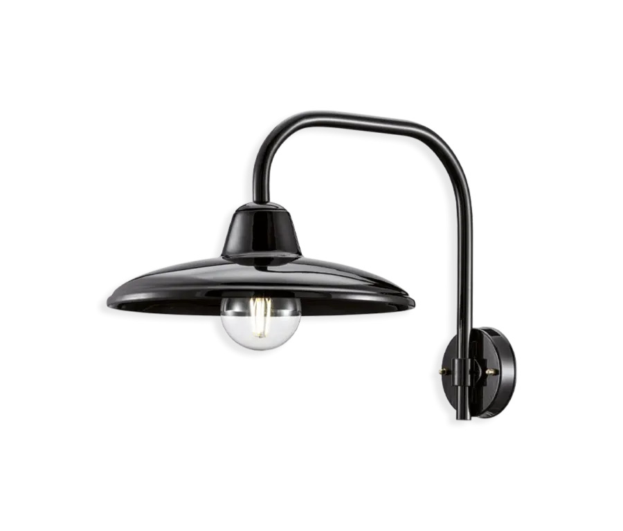 obrazek 1 Włoska czarna lampa ścienna w stylu retro