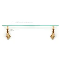 Picture Glass shelf with cast brass leaf supports - Il Paralume Marina