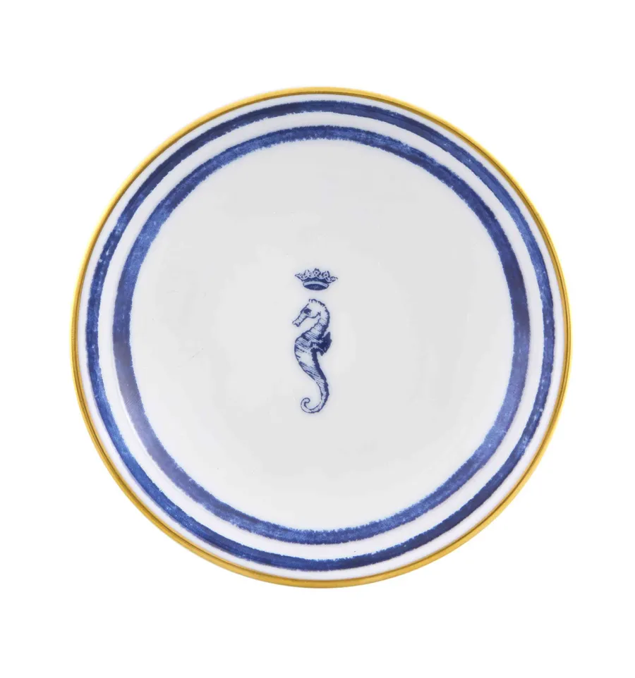 obrazek 1 Porcelanowy talerz na masło Transatlântica z wyjątkowym niebieskim ornamentem - Vista Alegre