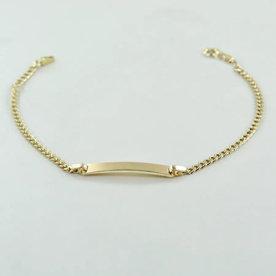 obrazek 3 Włoska bransoletka męska z żółtego złota z blaszką (18 cm)