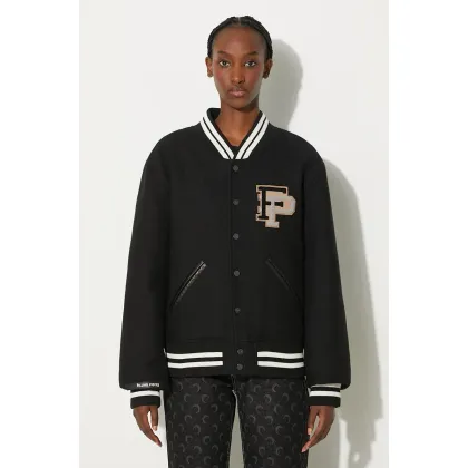 Zdjęcie Filling Pieces kurtka bomber wełniana Varsity Jacket kolor czarny przejściowa oversize 81422201863