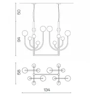 Picture Luxurious chandelier in a delicate gold finish with hand-cut Italian crystal balls - Il Paralume Marina
