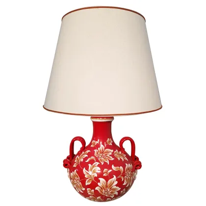 Zdjęcie Włoska ceramiczna lampka na stolik z orientalną dekoracją