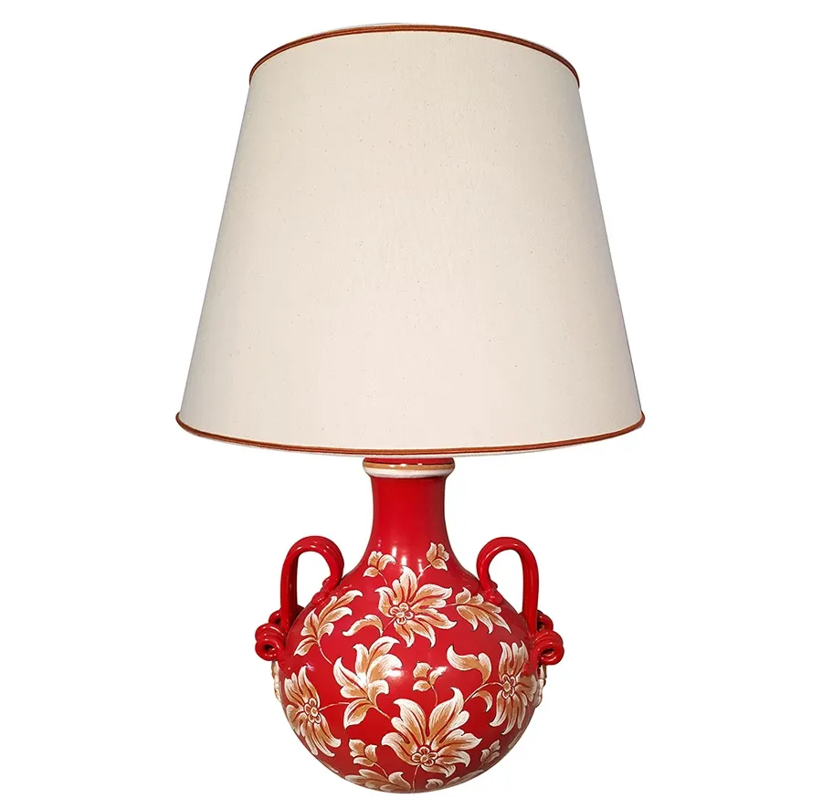 obrazek 1 Włoska ceramiczna lampka na stolik z orientalną dekoracją