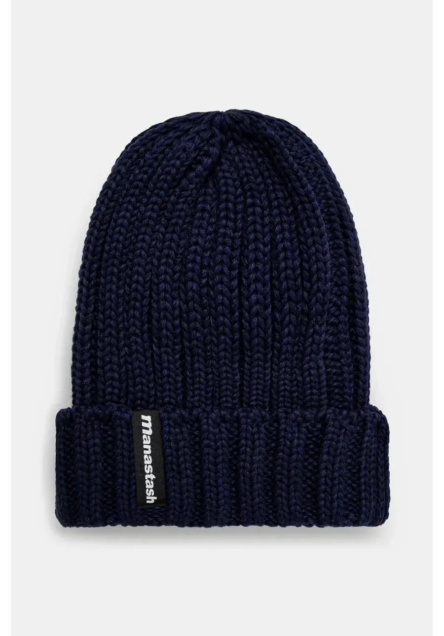 obrazek 1 Manastash czapka 90'S Logo Beanie Ii kolor granatowy z grubej dzianiny 7923974005