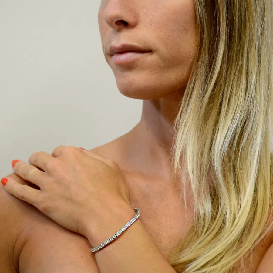 obrazek 2 Złota bransoletka tenisowa z 4 karatowymi diamentami