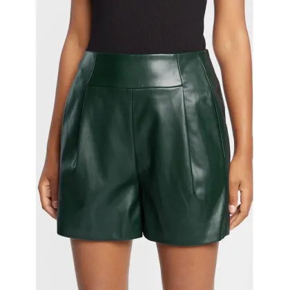 Zdjęcie Bruuns Bazaar Szorty z imitacji skóry Nadia BBW3074 Zielony Regular Fit