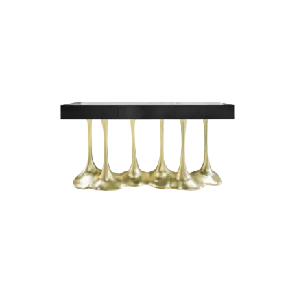 Picture Elegant black lacquered console - Karpa