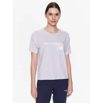 Zdjęcie New Balance T-Shirt Stacked WT03805 Fioletowy Relaxed Fit